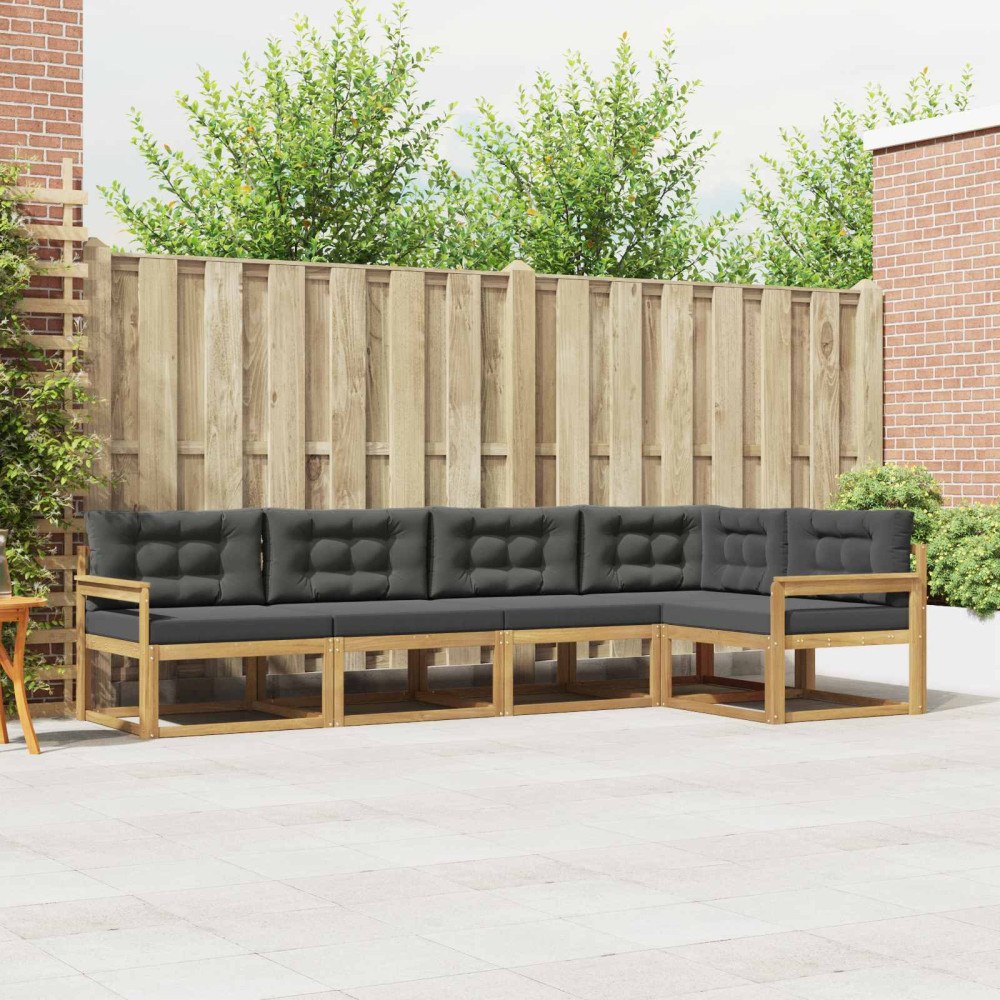 vidaXL Utomhussoffset med kudde 4 pcs Vit och antracit Polyester
