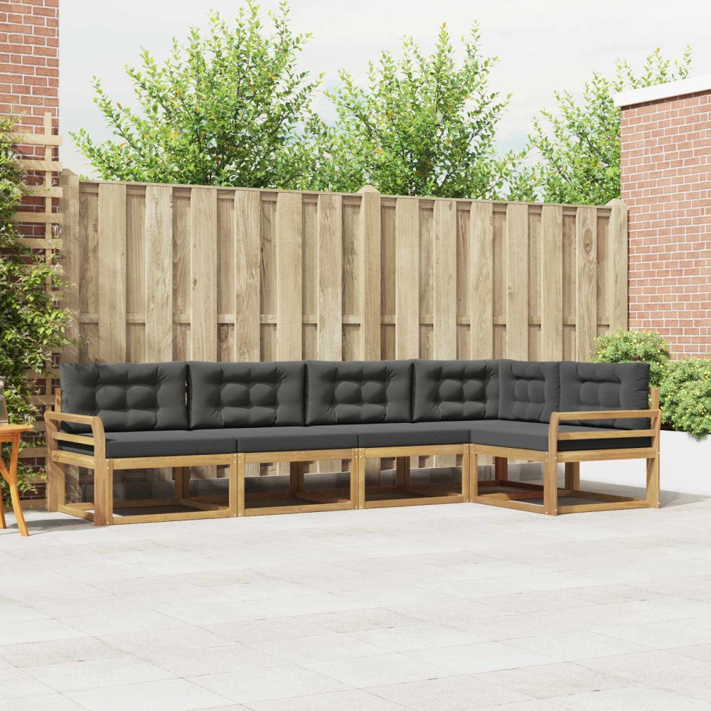vidaXL Utomhussoffset 4 st Vit och antracit Polyester