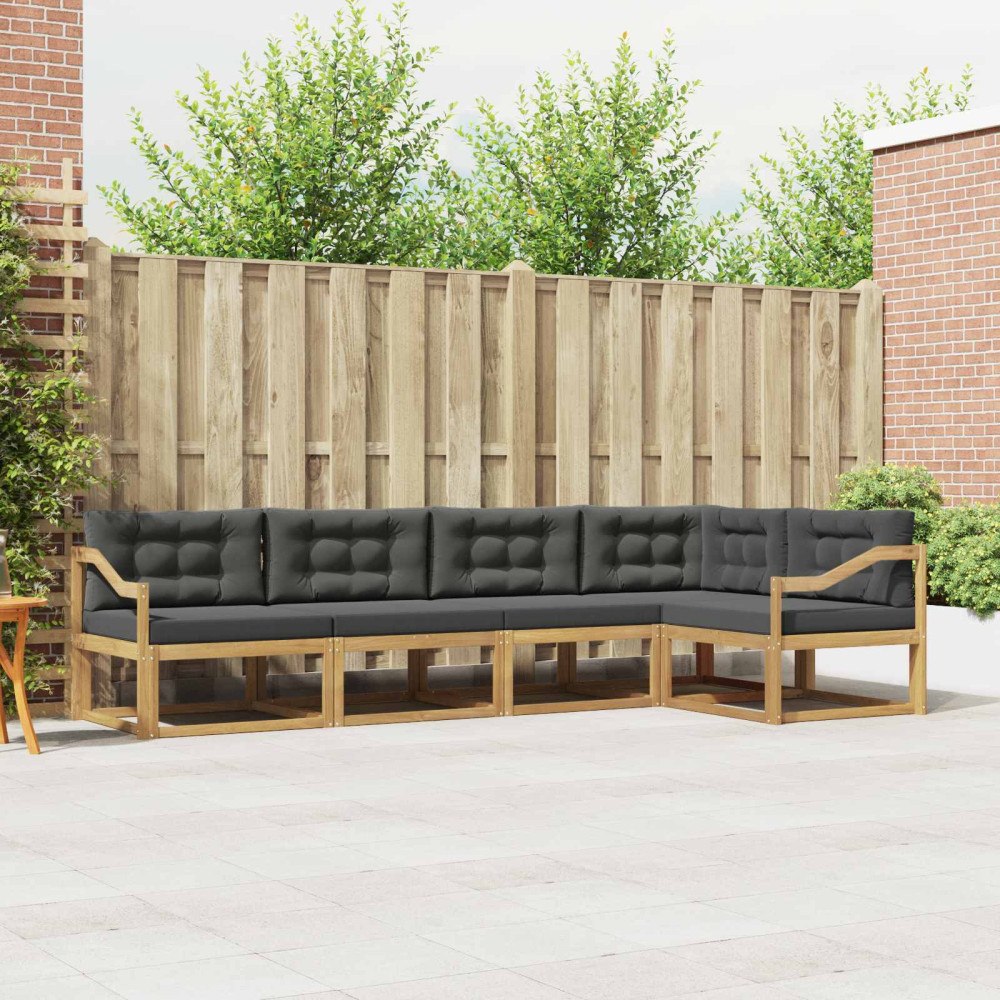 vidaXL Utomhussoffset 4 st Vit och antracit Polyester