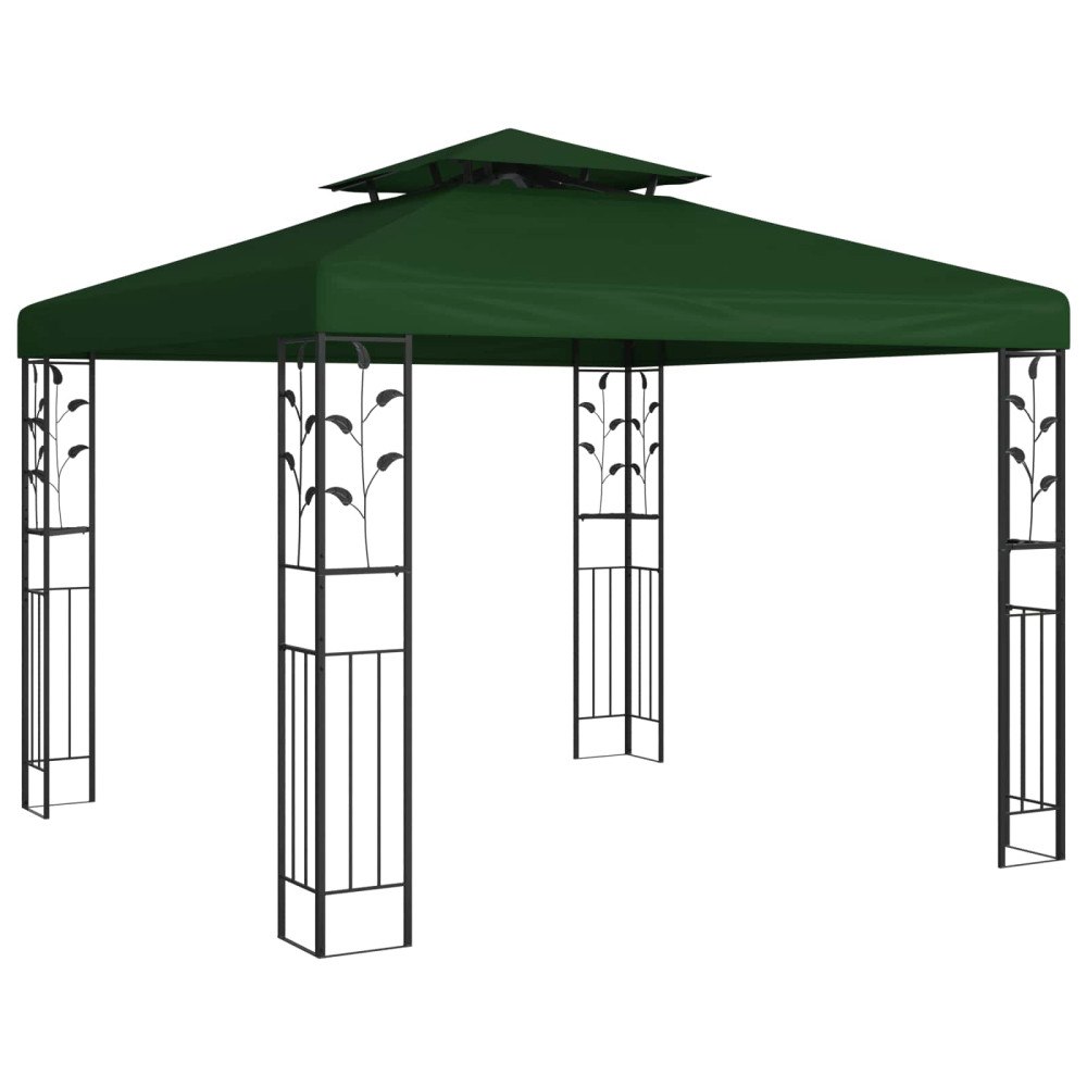 vidaXL Paviljong 3 x 3 x 2,68 m Grön Polyester och Stål