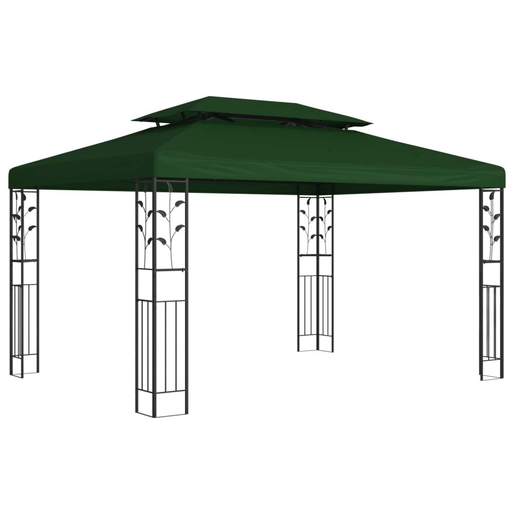 vidaXL Paviljong 3,97 x 2,96 x 2,68 m Grön Polyester och Stål