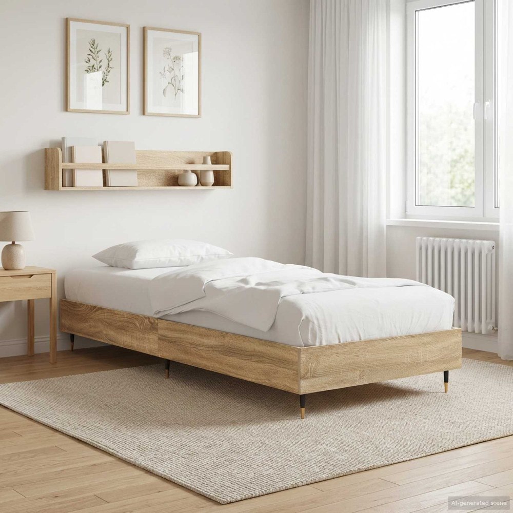 vidaXL Sängram Sonoma-ek 80 x 200 cm Konstruerat trä