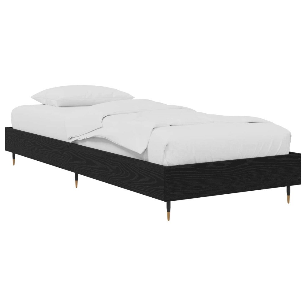 vidaXL Sängram Svart ek 80 x 200 cm Konstruerat trä