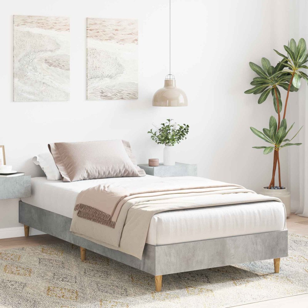vidaXL Sängram Betonggrå 80 x 200 cm Konstruerat trä