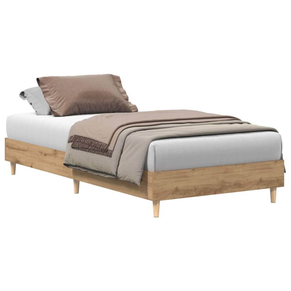 vidaXL Sängram Artisan-ek 80 x 200 cm Konstruerat trä