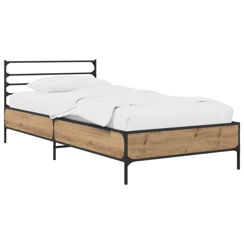 vidaXL Sängram Artisan-ek 80 x 200 cm Konstruerat trä