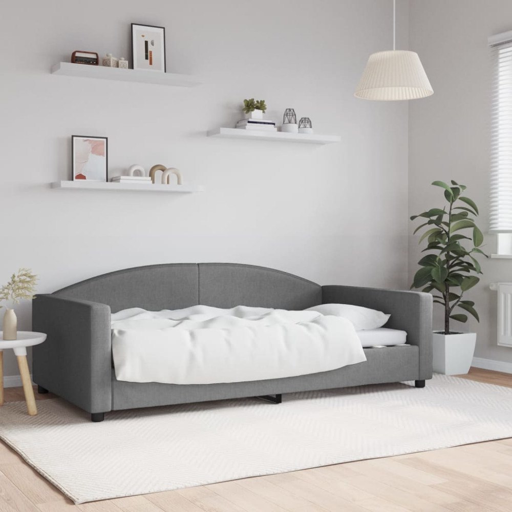 vidaXL Dagbädd mörkgrå 100x190 cm tyg
