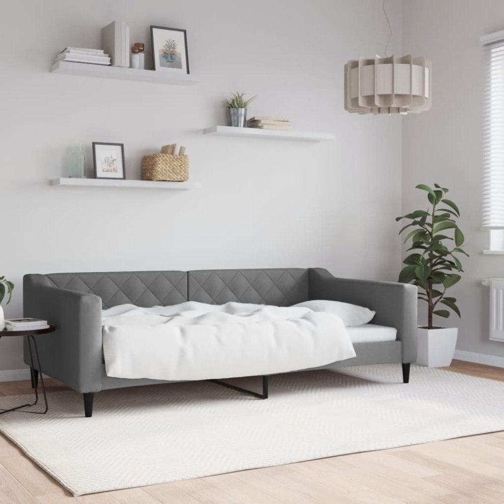 vidaXL Dagbädd mörkgrå 100x190 cm tyg