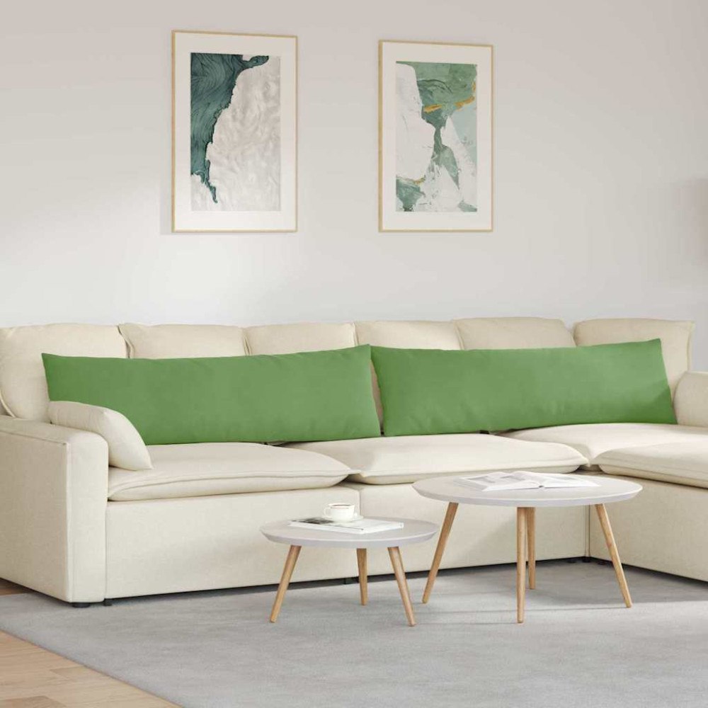vidaXL Sofakuddar 2 pcs Ljusgrön 145 x 40 cm Kordread tyg