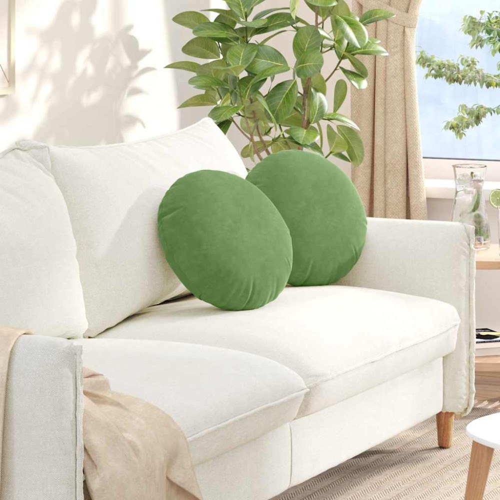 vidaXL Sittkuddar 2 pcs Ljusgrön Ø 40 x 13 cm Sammet