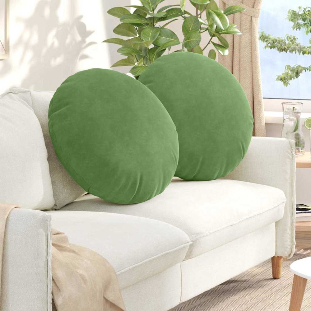 vidaXL Sittkuddar 2 pcs Ljusgrön Ø 40 x 13 cm Sammet