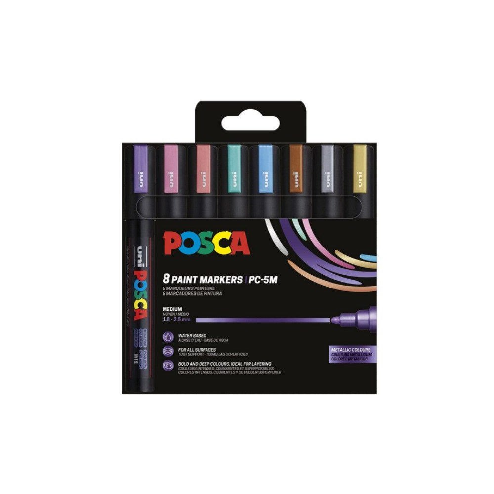 POSCA POSCA PC-5M 8 st metalliska färger (ersätter EAN 32962800217...