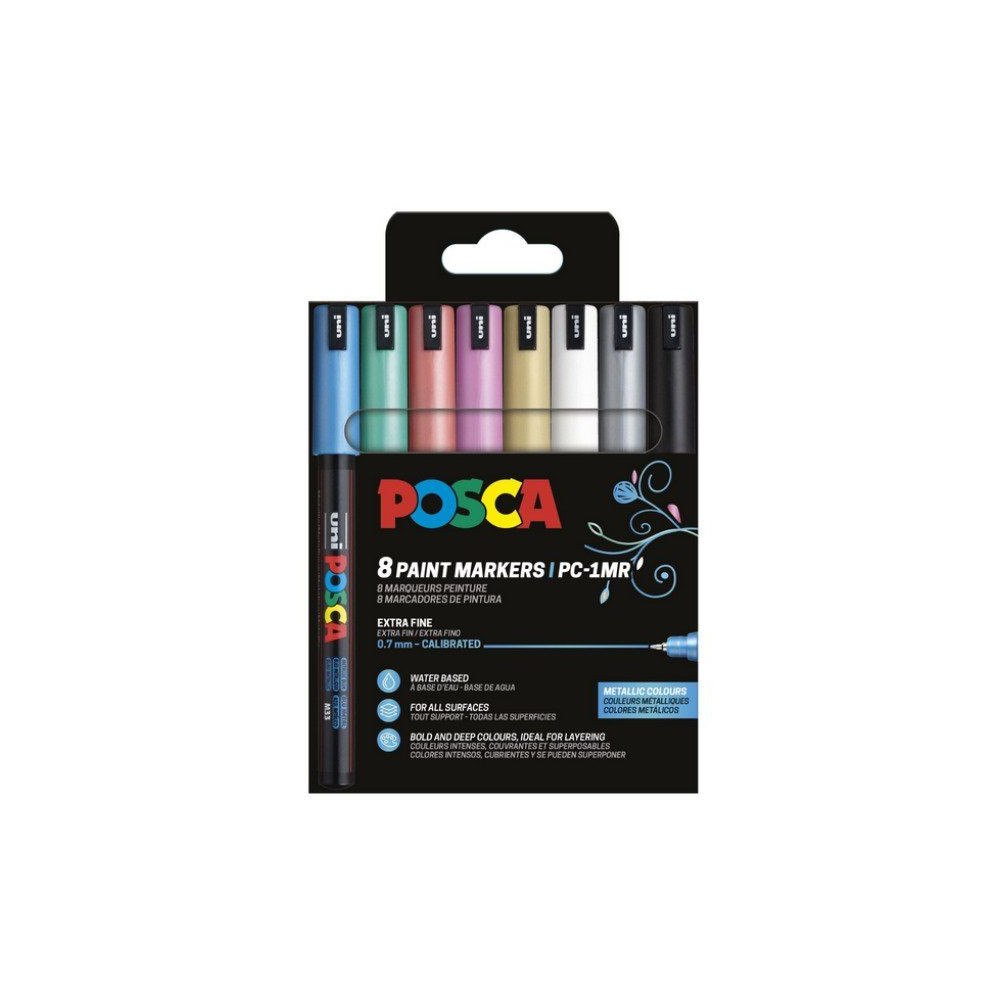 POSCA POSCA PC-1MR 8 st (6x metallicfärger + svart & vit)