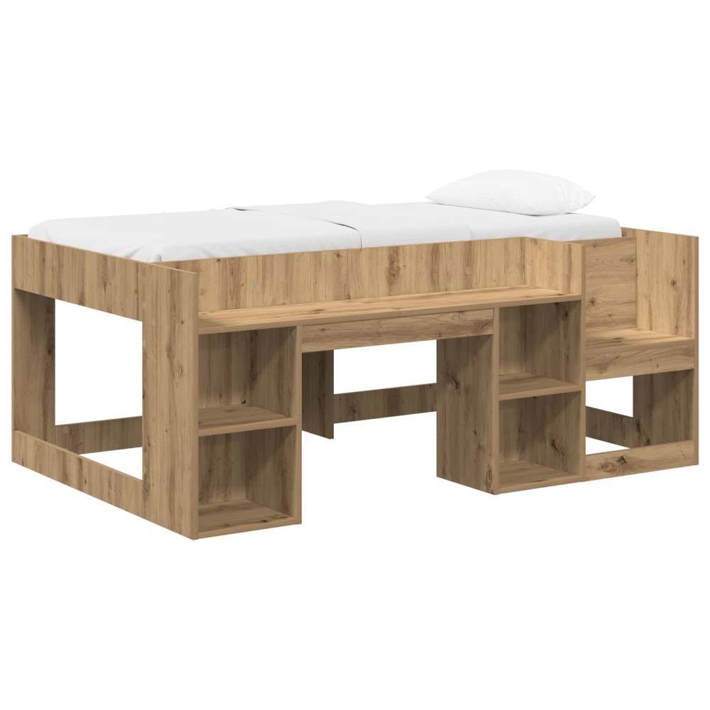 vidaXL Barnsängsram med förvaring Artisan-ek 80 x 160 cm