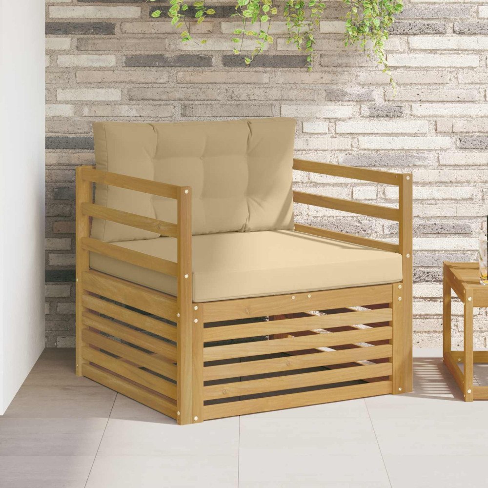vidaXL Utomhussoffa Vit och Beige