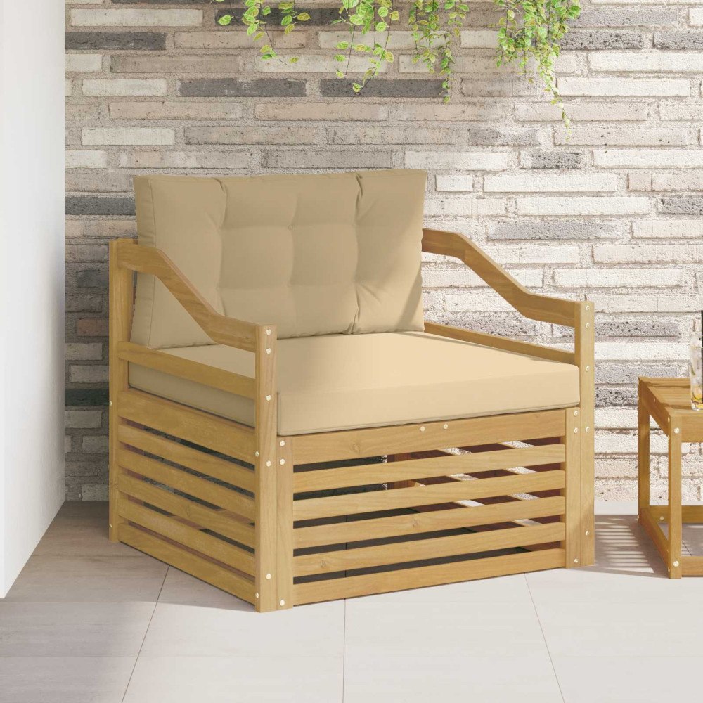 vidaXL Utomhussoffa Vit och Beige