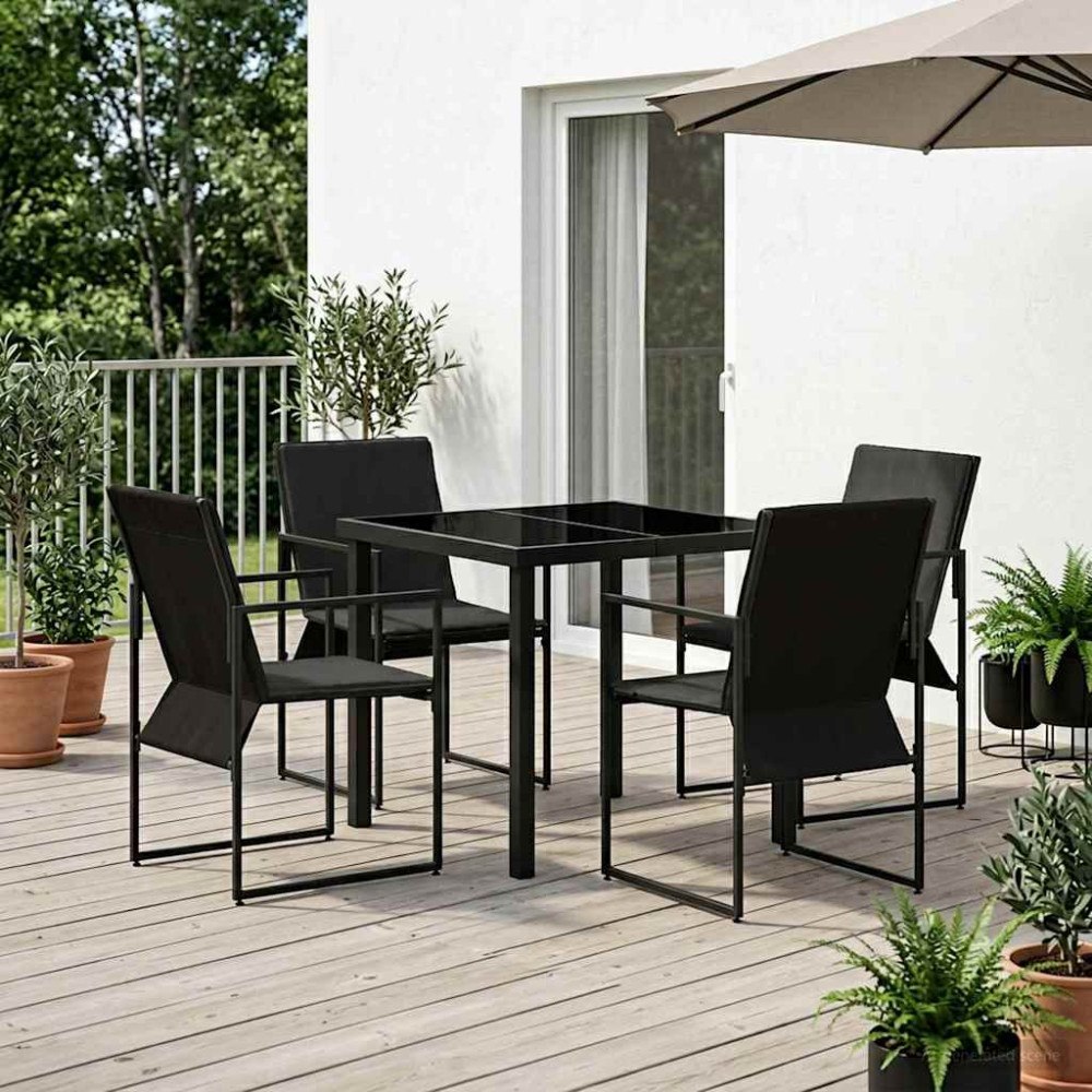 vidaXL Trädgårdsmöbelset 5 pcs Svart och Anthracit 80 x 80 x 73 cm