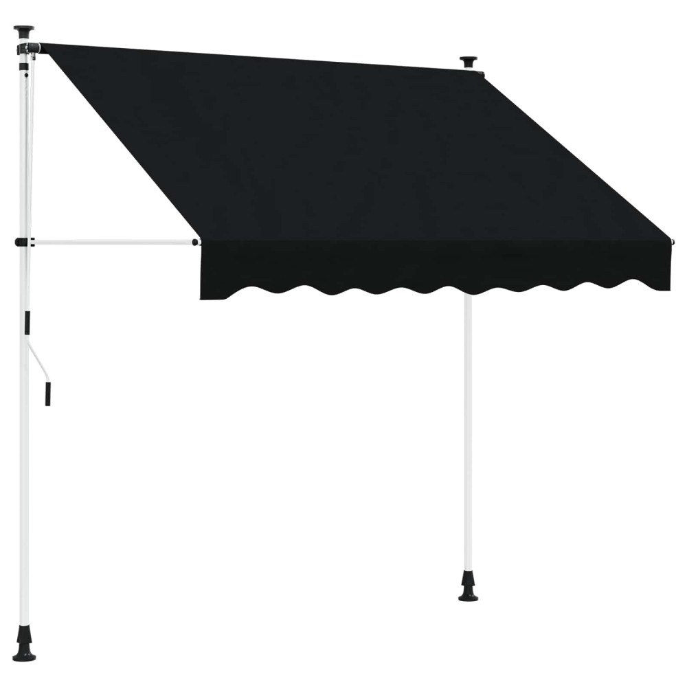 vidaXL Manuell Utdragbar Markis Svart 300 cm