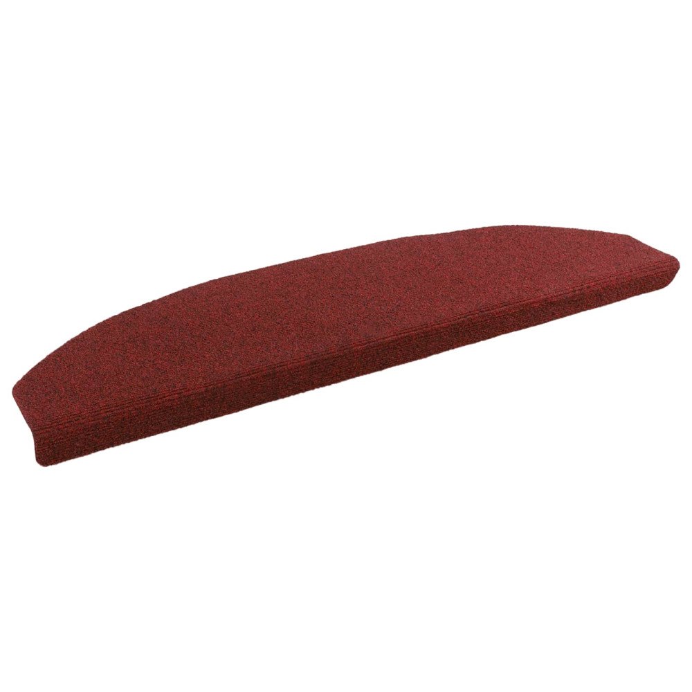 vidaXL Självhäftande trappmattor Halvcirkelform 15 pcs Bordeaux Röd