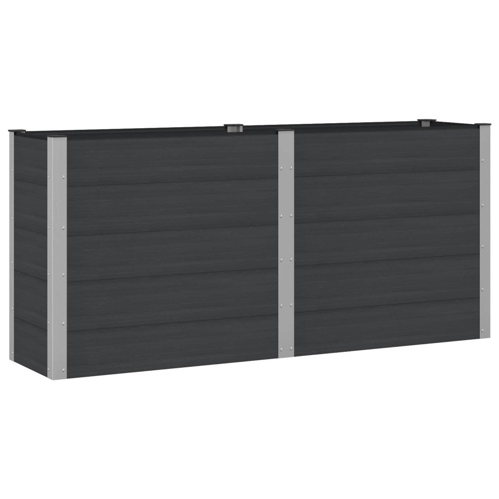vidaXL Upphöjd odlingslåda Svart 200 x 50 x 91 cm