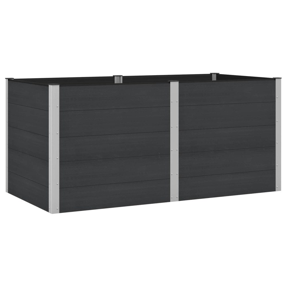 vidaXL Upphöjd odlingslåda Svart 200 x 100 x 91 cm
