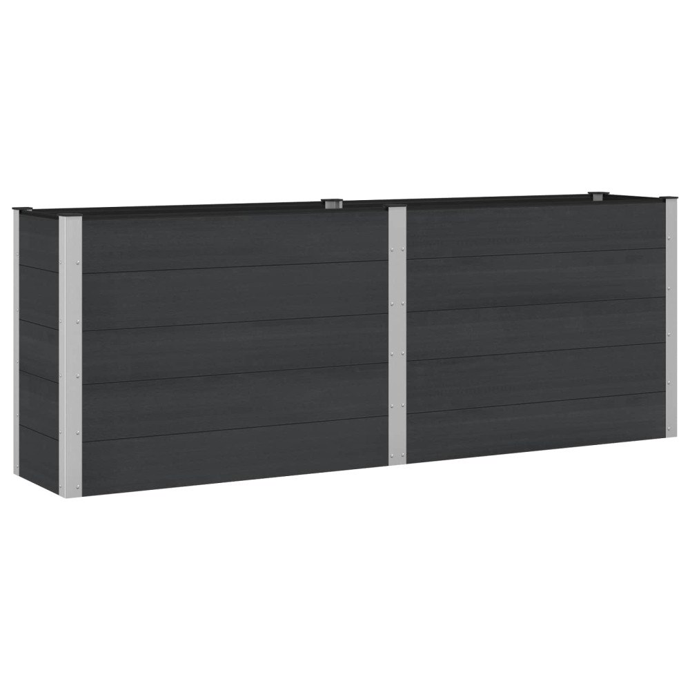 vidaXL Upphöjd odlingslåda Svart 250 x 50 x 91 cm