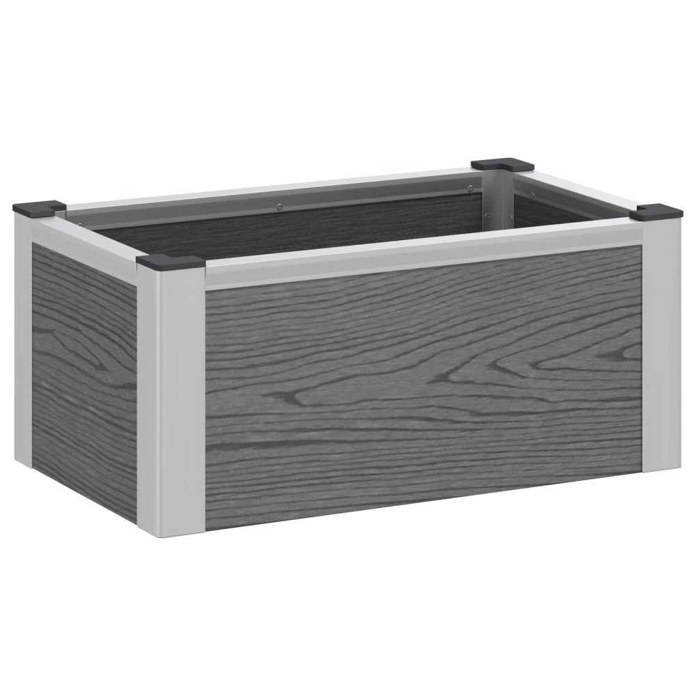 vidaXL Upphöjd odlingslåda Grå 50 x 30 x 22 cm WPC och aluminium