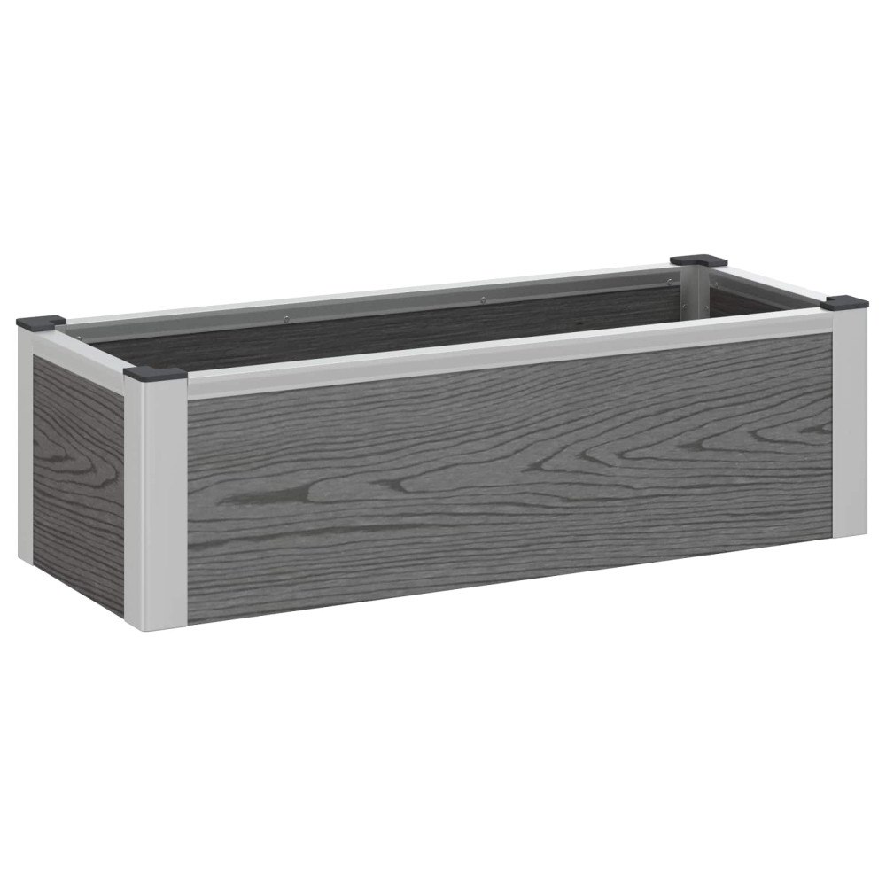 vidaXL Upphöjd odlingslåda Grå 75 x 30 x 22 cm WPC och aluminium