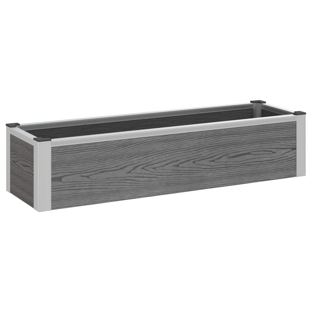 vidaXL Upphöjd odlingslåda Grå 100 x 30 x 22 cm WPC och aluminium