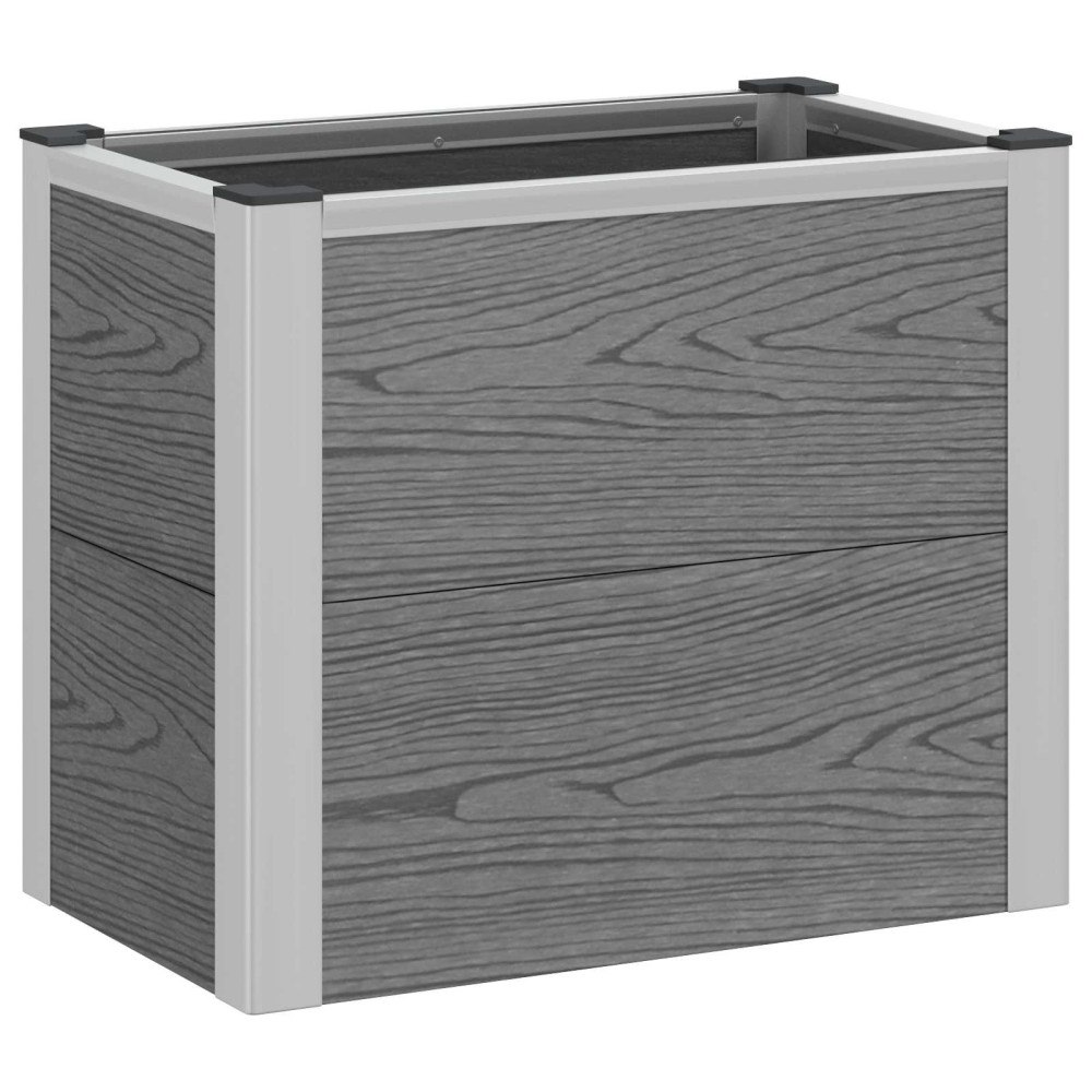 vidaXL Upphöjd odlingslåda Grå 50 x 30 x 22 cm WPC och aluminium