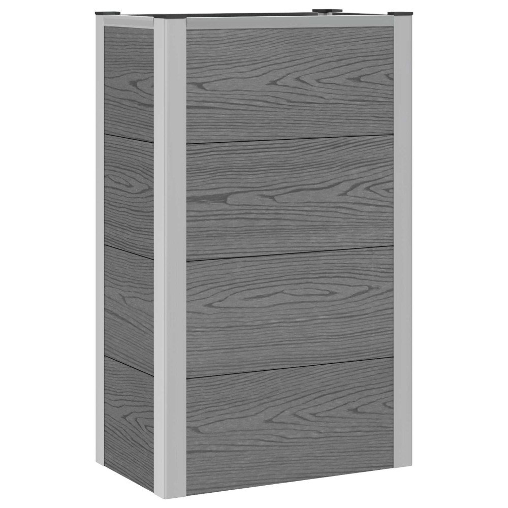 vidaXL Upphöjd odlingslåda Grå 50 x 30 x 22 cm WPC och aluminium