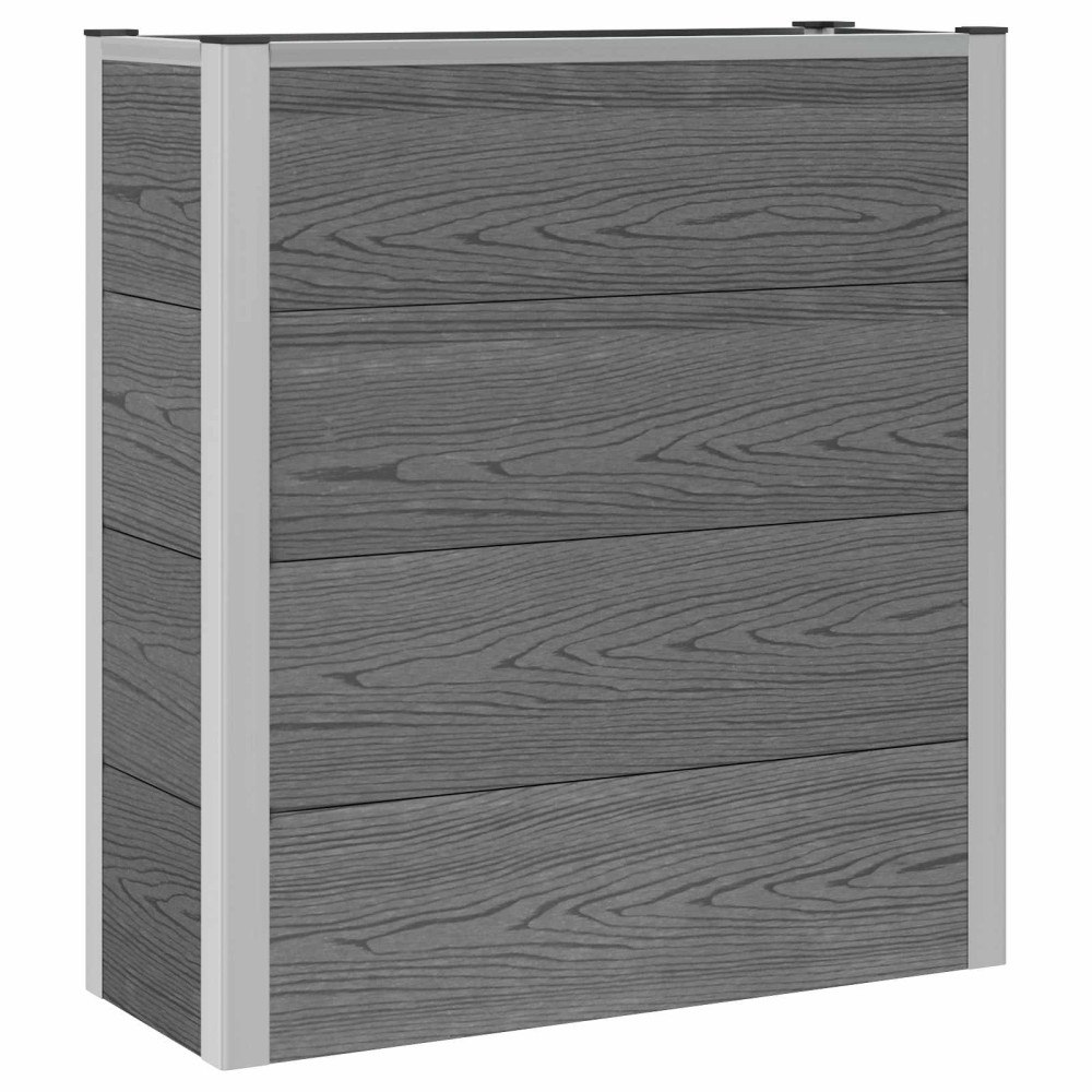 vidaXL Upphöjd odlingslåda Grå 75 x 30 x 22 cm WPC och aluminium