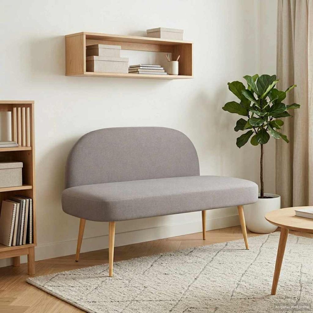 vidaXL Klädd bänk med ryggstöd Taupe 110 x 60 x 76 cm Polyester