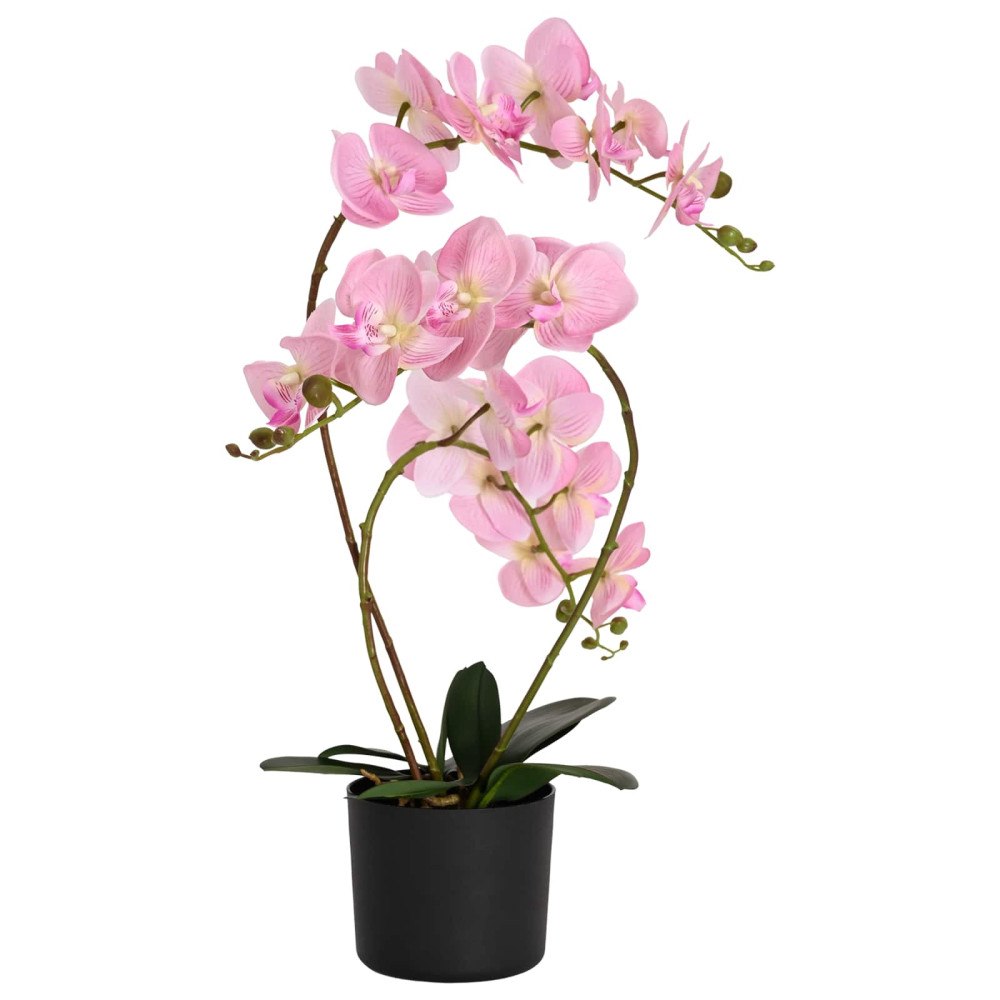 vidaXL Konstgjord orkidéväxt med kruka Rosa 45 x 15 x 65 cm