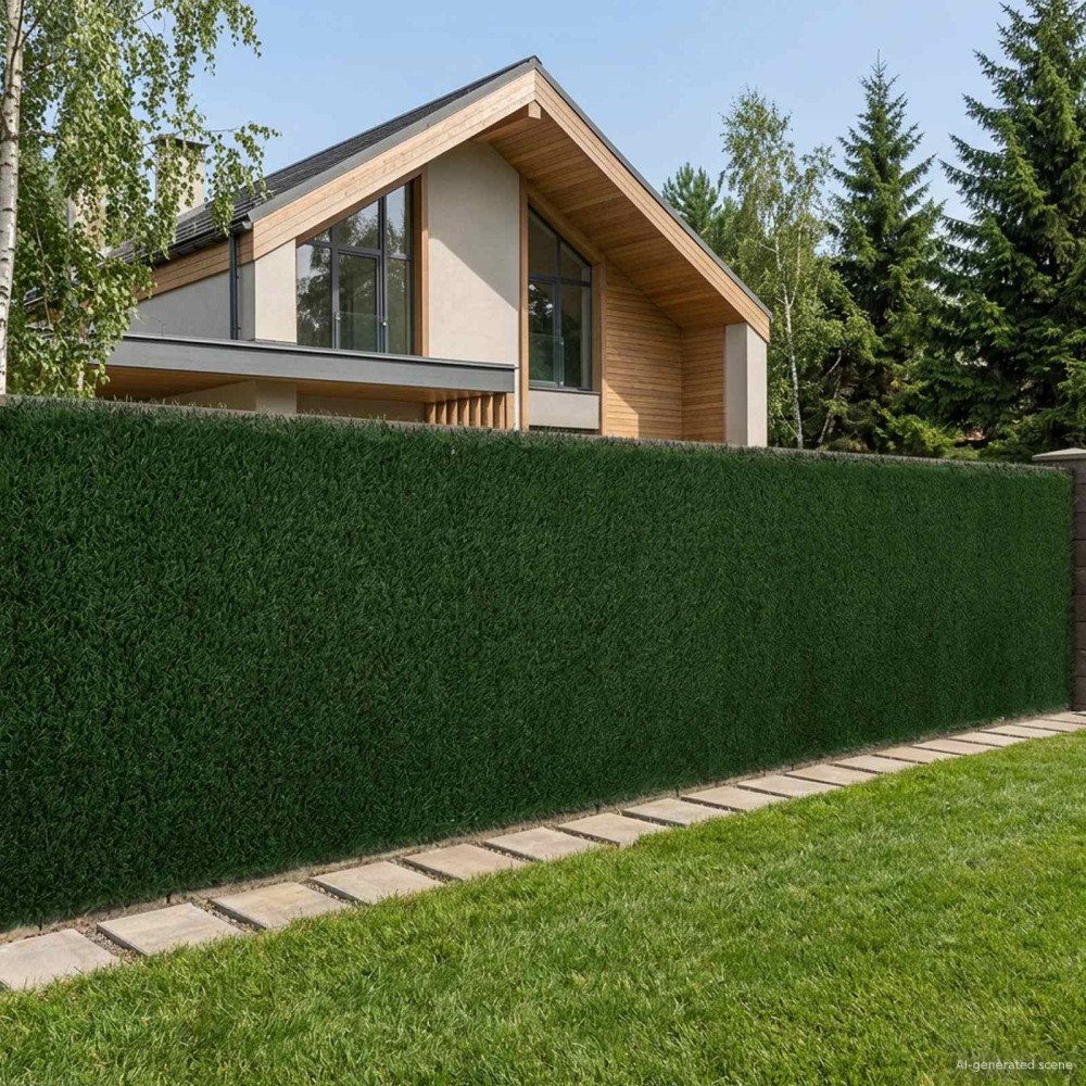 vidaXL Konstgjord stängsel Mörkgrön 1,5 x 5 m PVC och stål