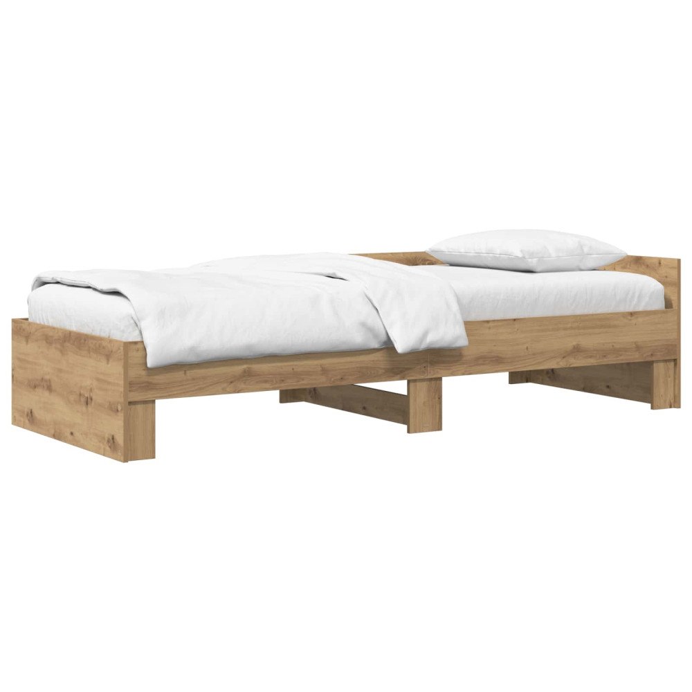 vidaXL Sängram med huvudgavel Artisan-ek 80 x 200 cm Konstruerat trä
