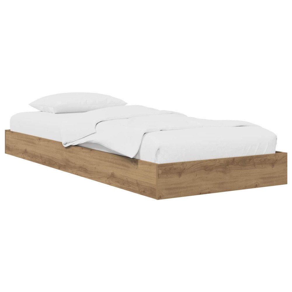 vidaXL Golvsängsram Artisan-ek 80 x 200 cm Konstruerat trä