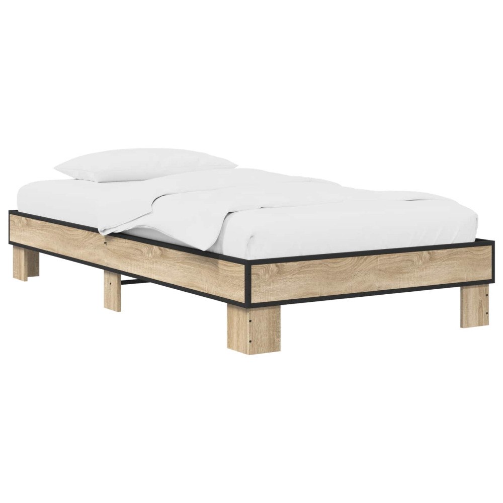 vidaXL Sängram Sonoma-ek 80 x 200 cm Konstruerat trä