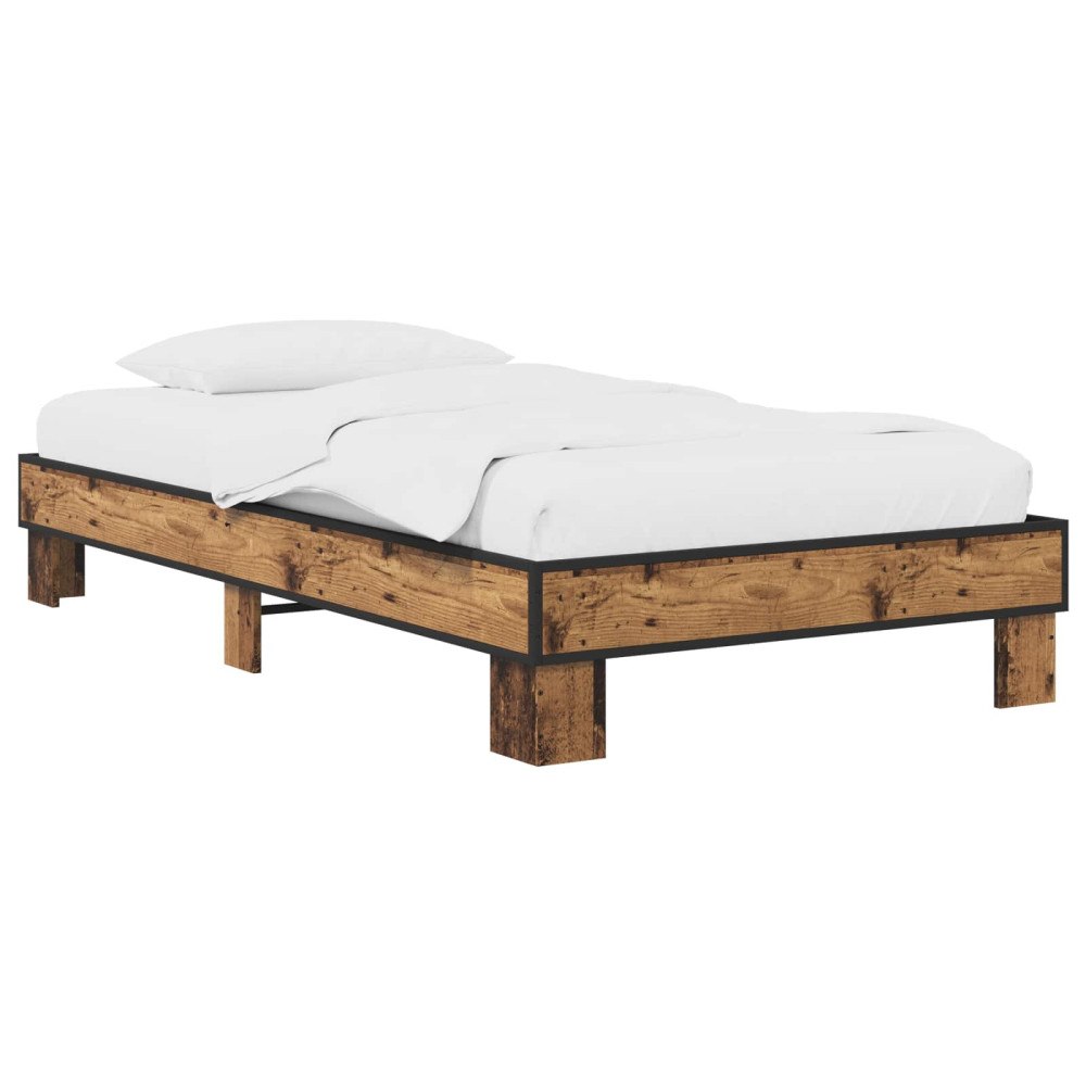 vidaXL Sängram Gammalt trä 80 x 200 cm Konstruerat trä