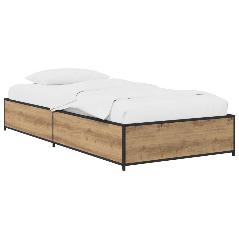 vidaXL Sängram Artisan-ek 80 x 200 cm Konstruerat trä