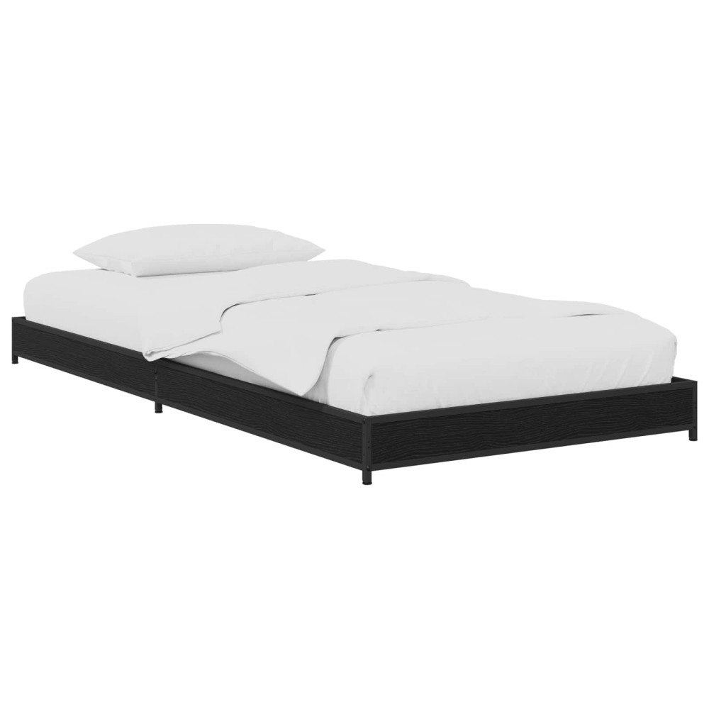 vidaXL Sängram Svart ek 80 x 200 cm Konstruerat trä