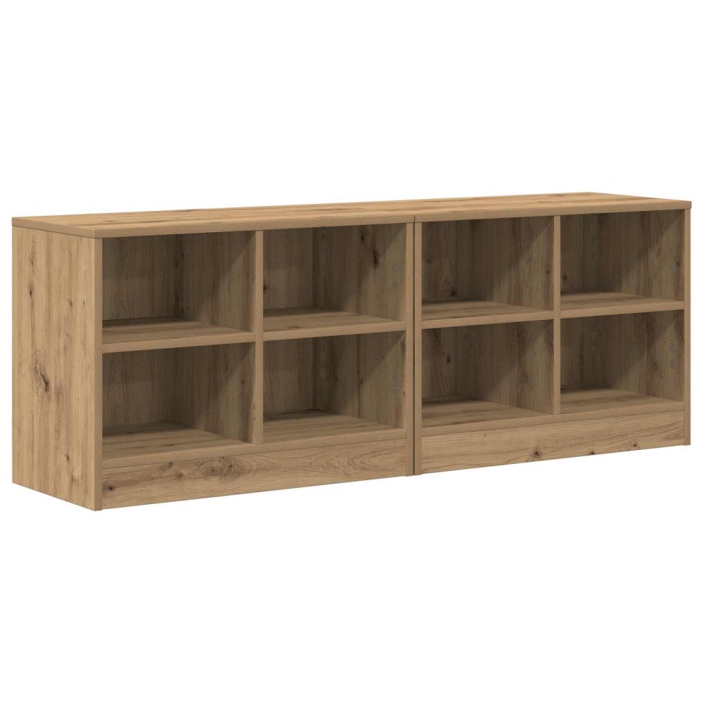 vidaXL Sängskåp 2 pcs Artisan-ek 66 x 33 x 48 cm Konstruerat trä