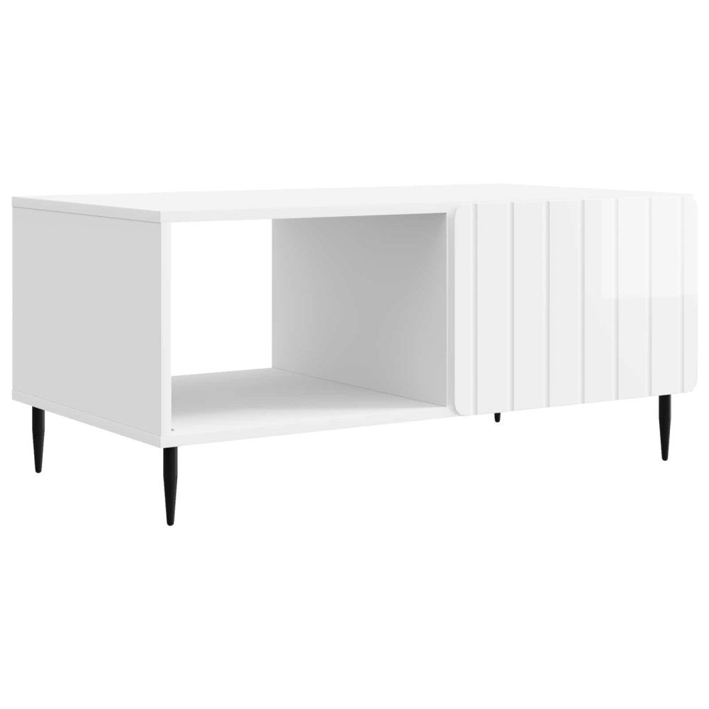 vidaXL Kaffeebord Vit högglans 90 x 50 x 40 cm Konstruerat trä