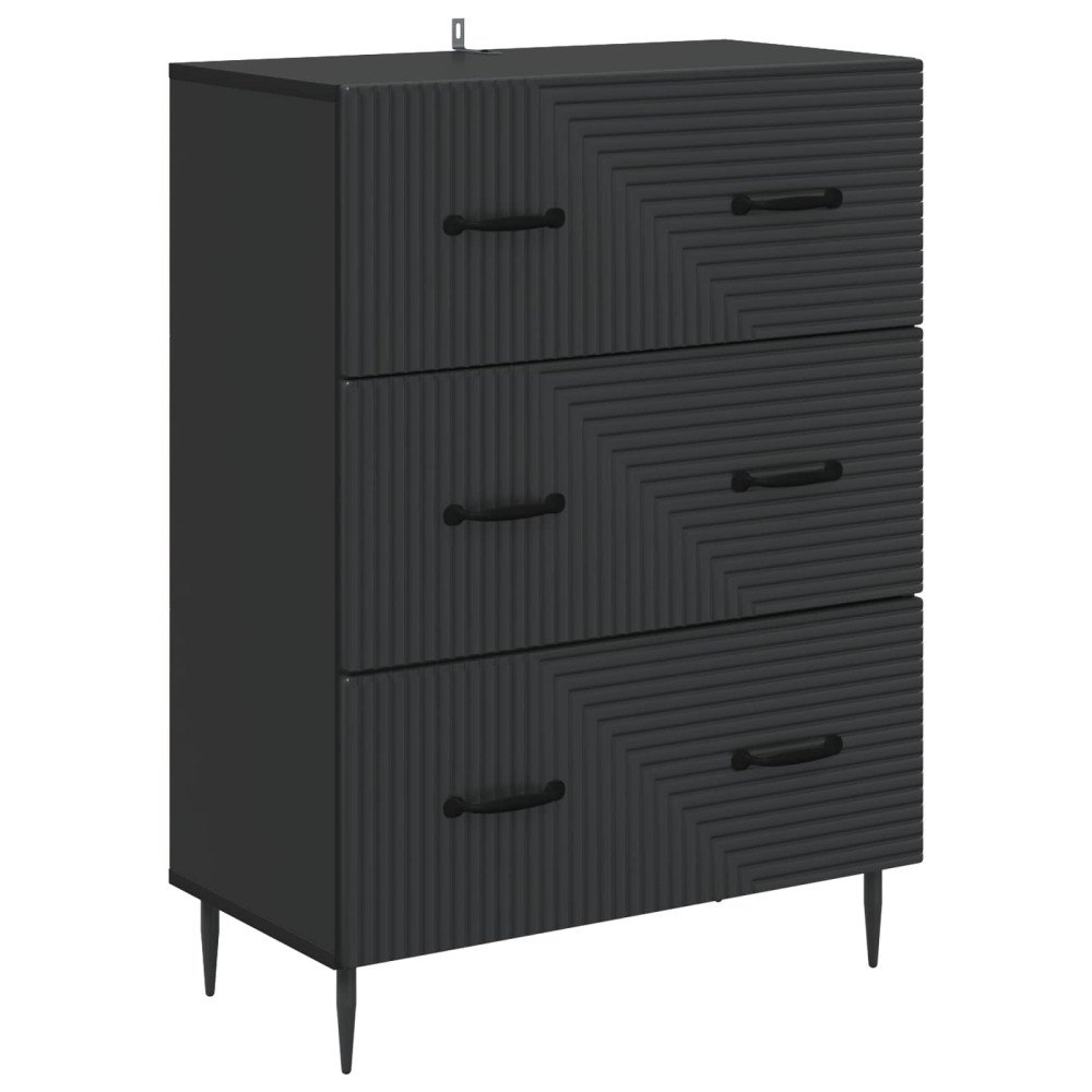 vidaXL Lådans skåp Svart 66 x 34,5 x 89,5 cm Konstruerat trä