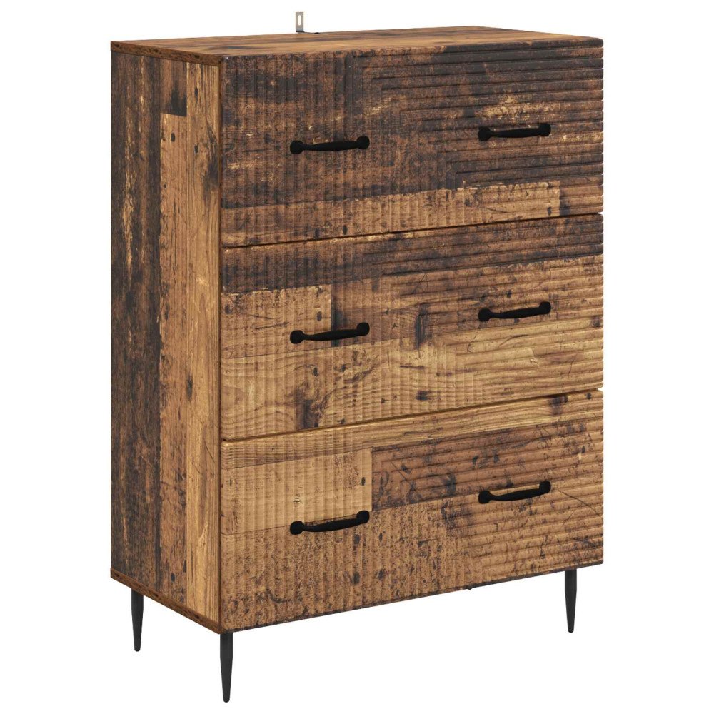 vidaXL Lådans skåp Gammalt trä 66 x 34,5 x 89,5 cm Konstruerat trä