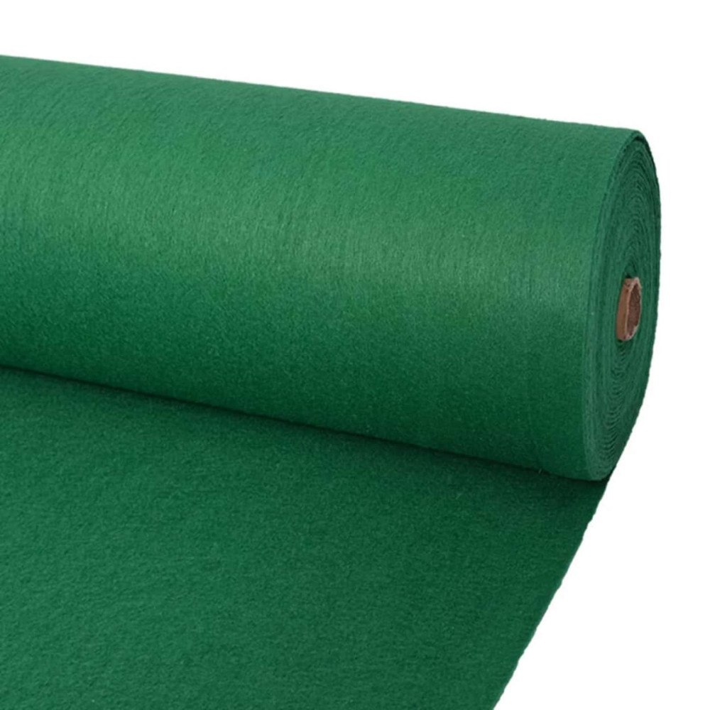 vidaXL Matta Enfärgad Grön 1,2 x 12 m Polyester