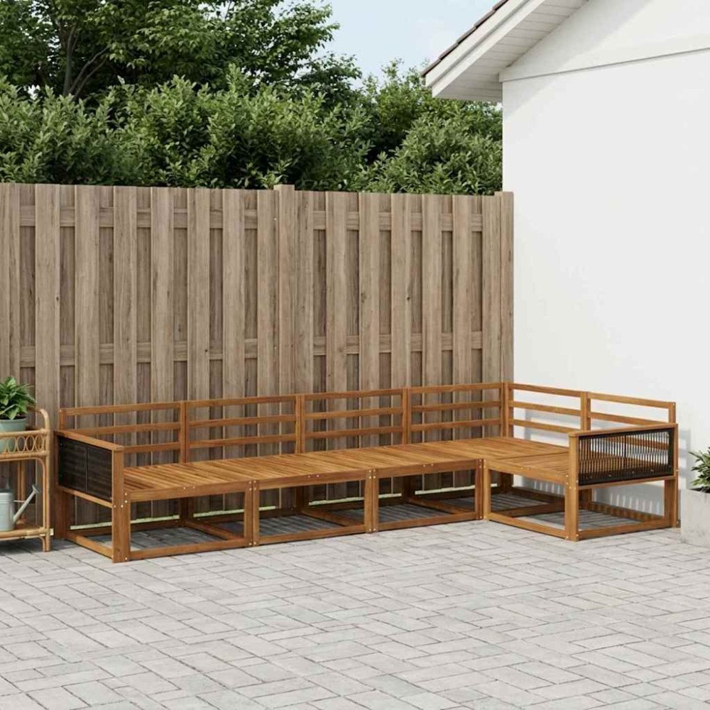 vidaXL Utomhussoffset 5 pcs Naturlig Massivt Akaciaträ