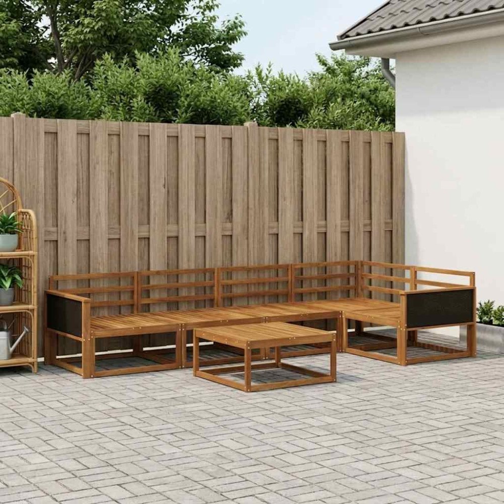 vidaXL Utomhussoffset 6 pcs Naturlig Massivt Akaciaträ