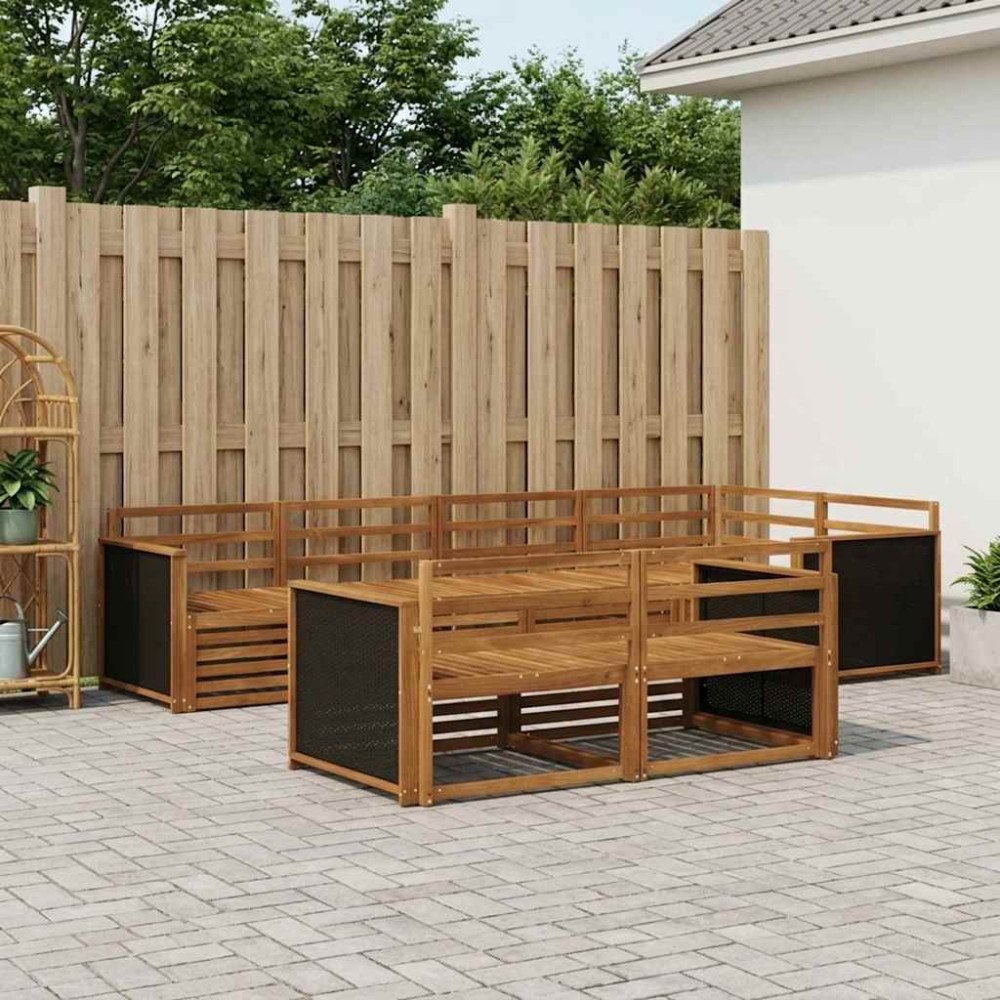 vidaXL Utomhussoffset 7 pcs Naturlig
