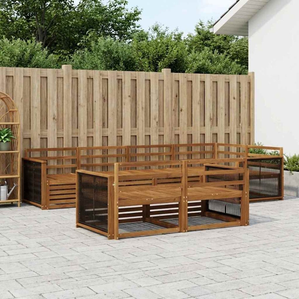 vidaXL Utomhussoffset 7 pcs Naturlig